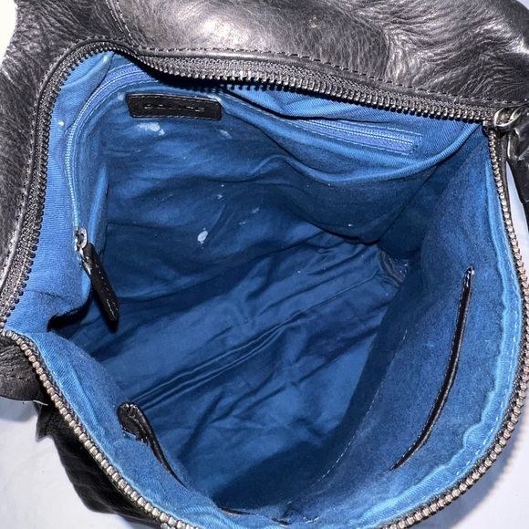 POLICE Black Leather Backpack Travel Bag - Picture 12 of 15